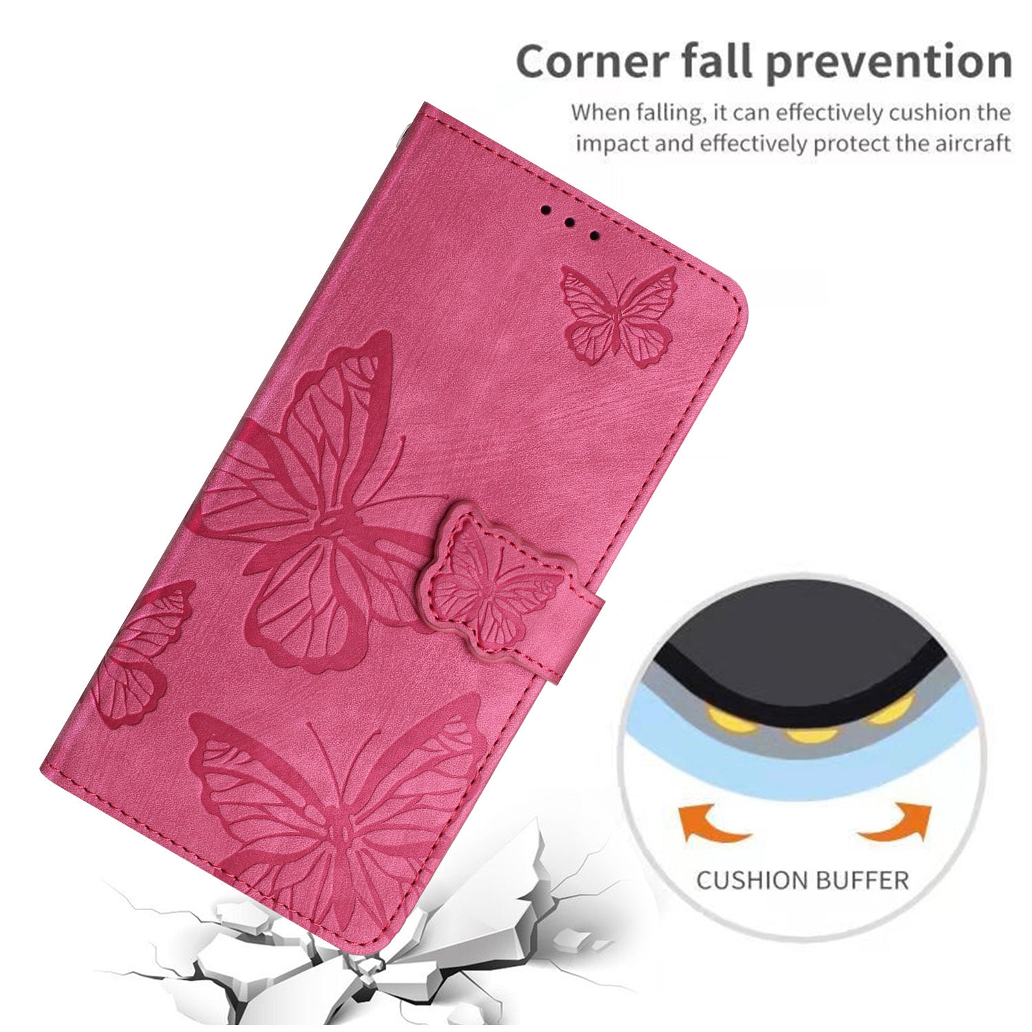 PU Leather Shell for iPhone 13 mini 5.4 inch Stand Wallet Case Butterfly Imprinted Skin-touch Phone Cover PU Leather Shell for iPhone 13 mini 5.4 inch Stand Wallet Case Butterfly Imprinted Skin-touch Phone Cover